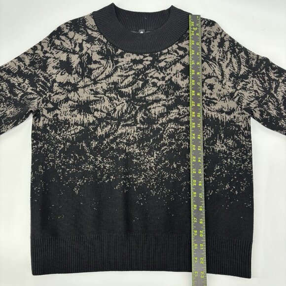 Athleta Merino Wool Sweater Size XS Black and Brown Crew Neck Pullover Fall - Picture 5 of 10